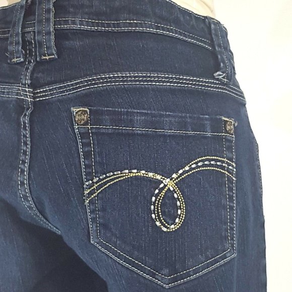 Highway Juniors Jeans Size 7 Dark Blue Straight - Picture 4 of 9